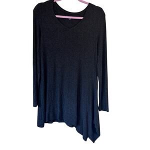 Eileen Fisher Grey Asymmetrical Sweater Womens MP Lagenlook Casual Classic Tunic